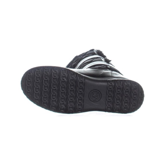 NEW Michael Kors FLAT Aaron fur trimmed quilted leather winter Boots 10 - Picture 14 of 15